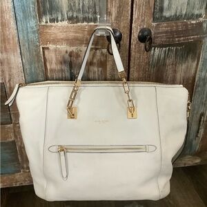 HENRI BENDEL WHITE SOHO SATCHEL CONVERTIBLE TOTE SHOULDER BAG